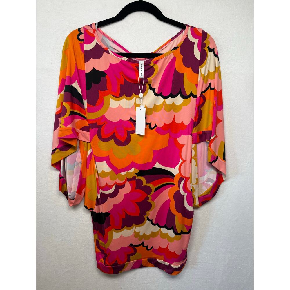 Trina Turk Fan Faire Swim Tunic Beach Resort Tropical NEW